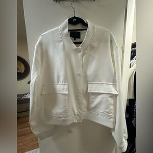 Rachel Roy Cream Bomber Jacket